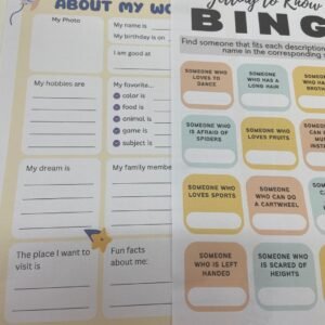 Back to School - About me and Bingo