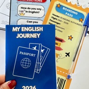 My English Journey 2026 | Kit de Boas-Vindas para Aula de Inglês